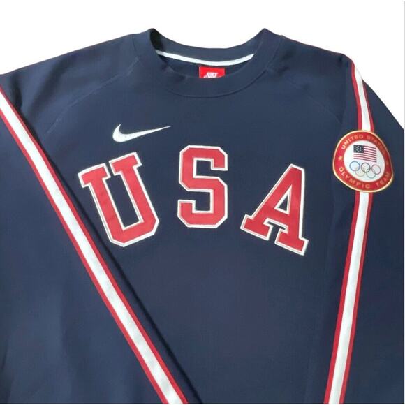 Nike USA Olympic Team Sweatshirt Rio 582839-451 Navy Red White XL